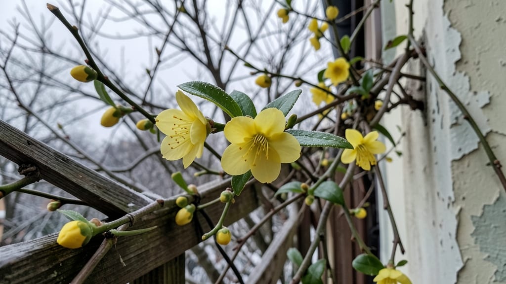 Winter Jasmine: Hardy Climbing Yellow Flowers