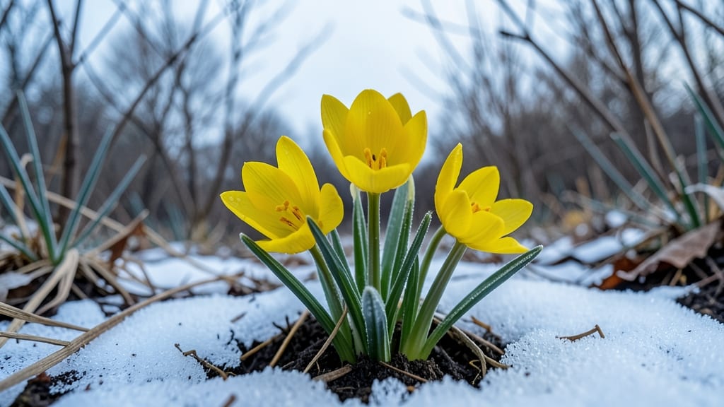 Yellow Winter Aconite: Early Bloomer for Snowy Gardens